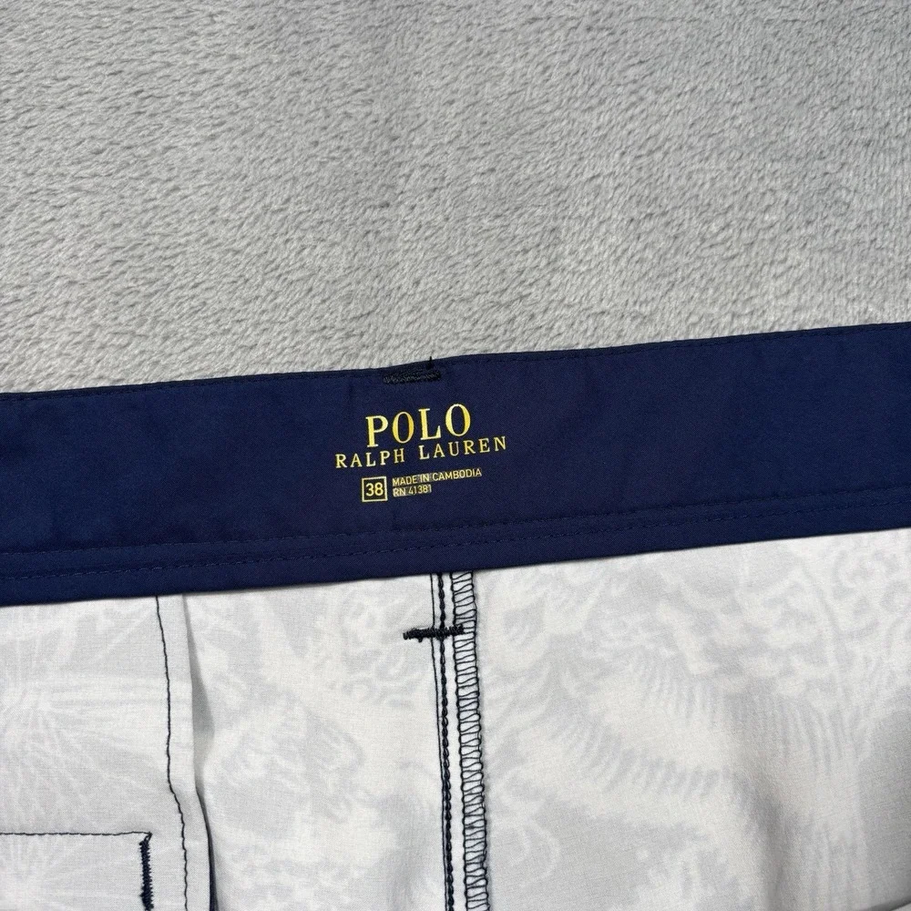 Polo Ralph Lauren Shorts Mens 38 Blue All Day Beach Bird Print Swim Trunks